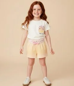 Short Clochard Infantil em Cotton com Estampa Tie Dye - Tam 1 a 6 Anos