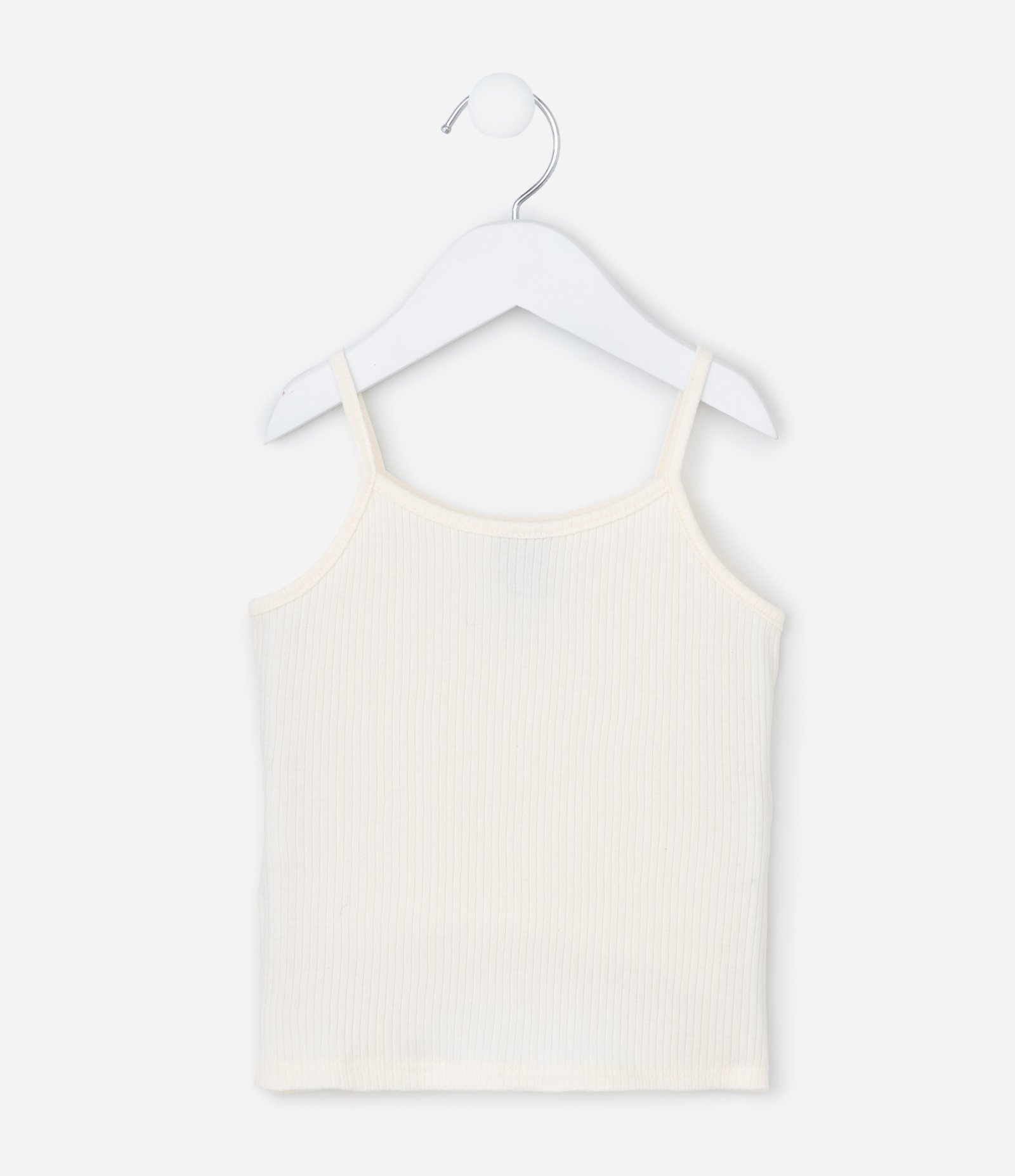 Regata Infantil Canelada com Florzinha - Tam 1 a 6 Anos Bege 3