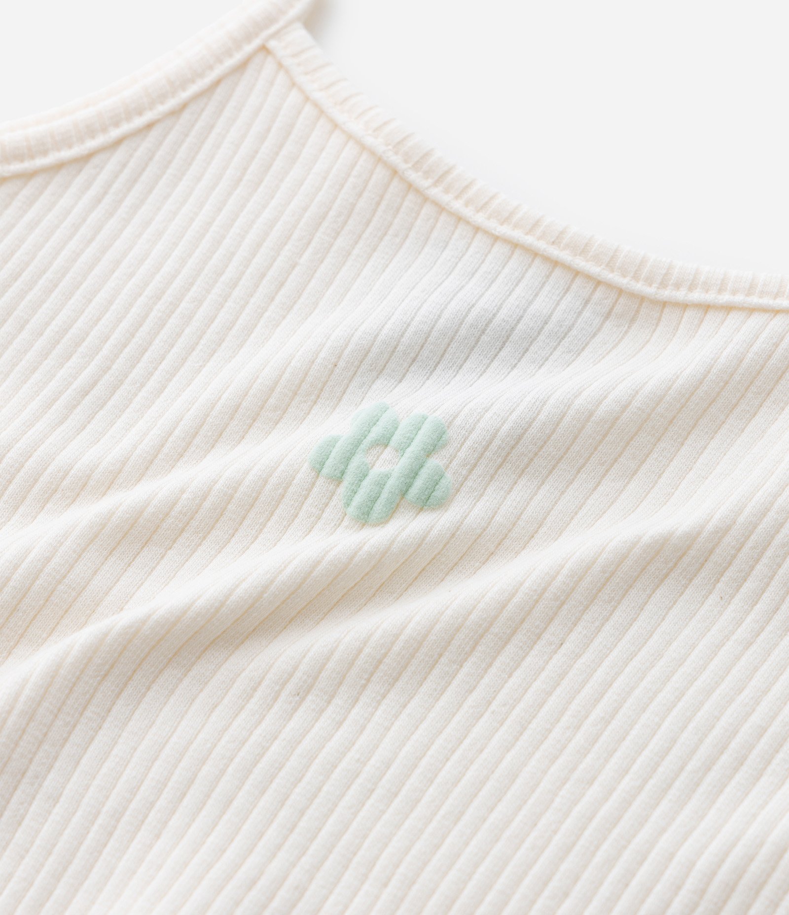 Regata Infantil Canelada com Florzinha - Tam 1 a 6 Anos Bege 5