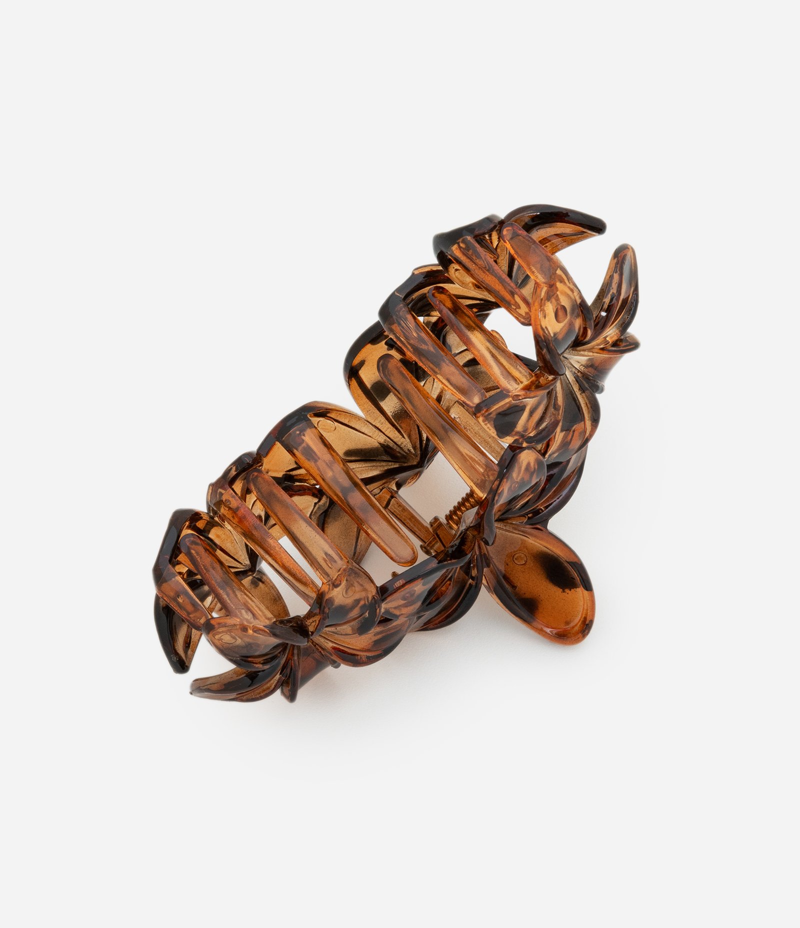 Piranha de Cabelo com Três Flores em Animal Print Marrom 2