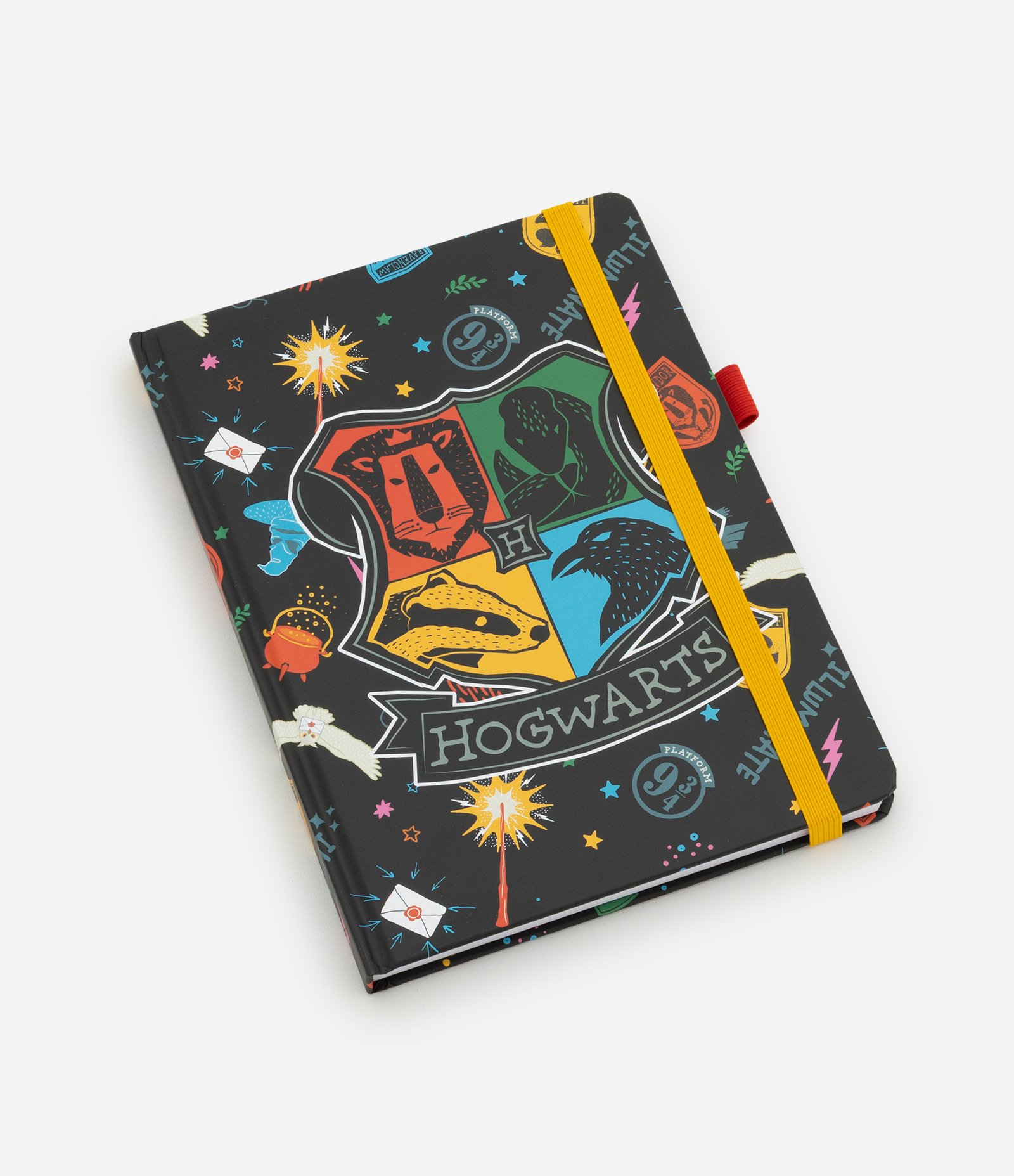Caderno em Papel com Elástico e Estampa Harry Potter Preto 1