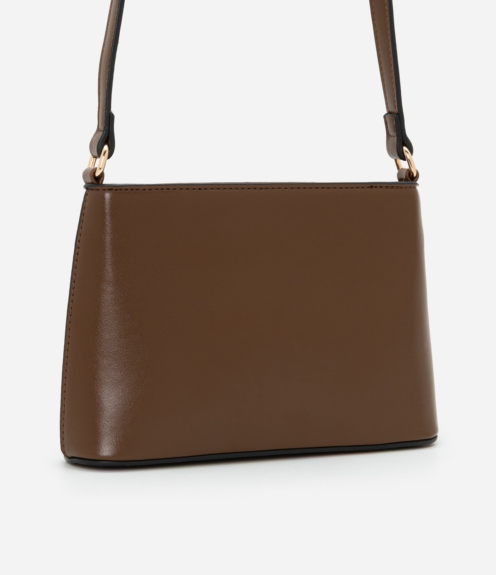 Bolsa Transversal Pequena com Alça Longa Marrom 3