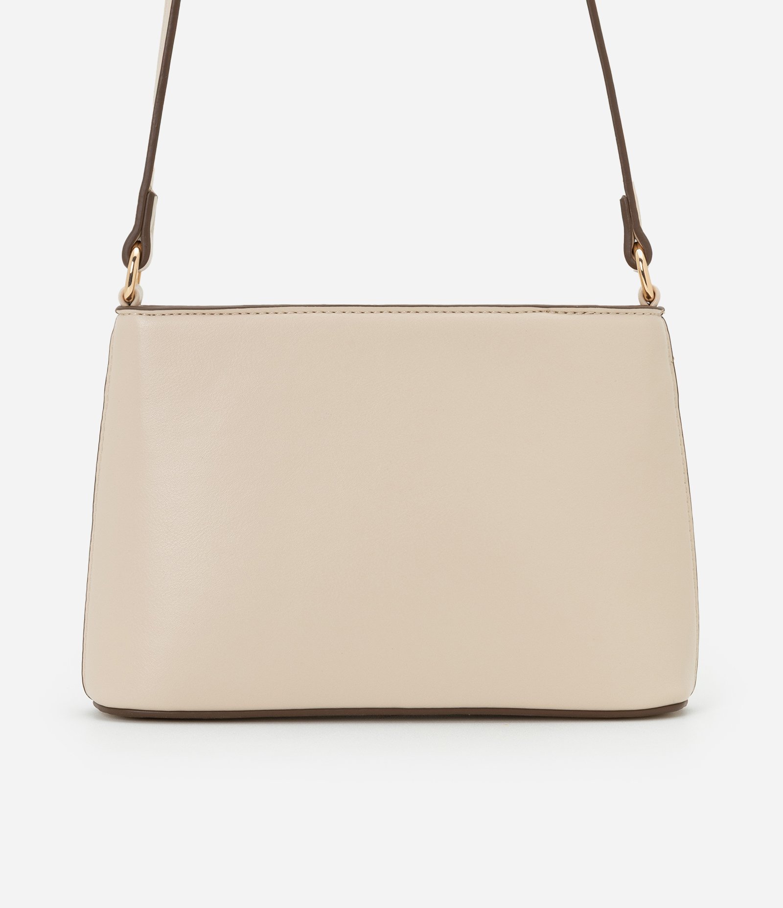 Bolsa Transversal Pequena com Alça Longa Bege 3