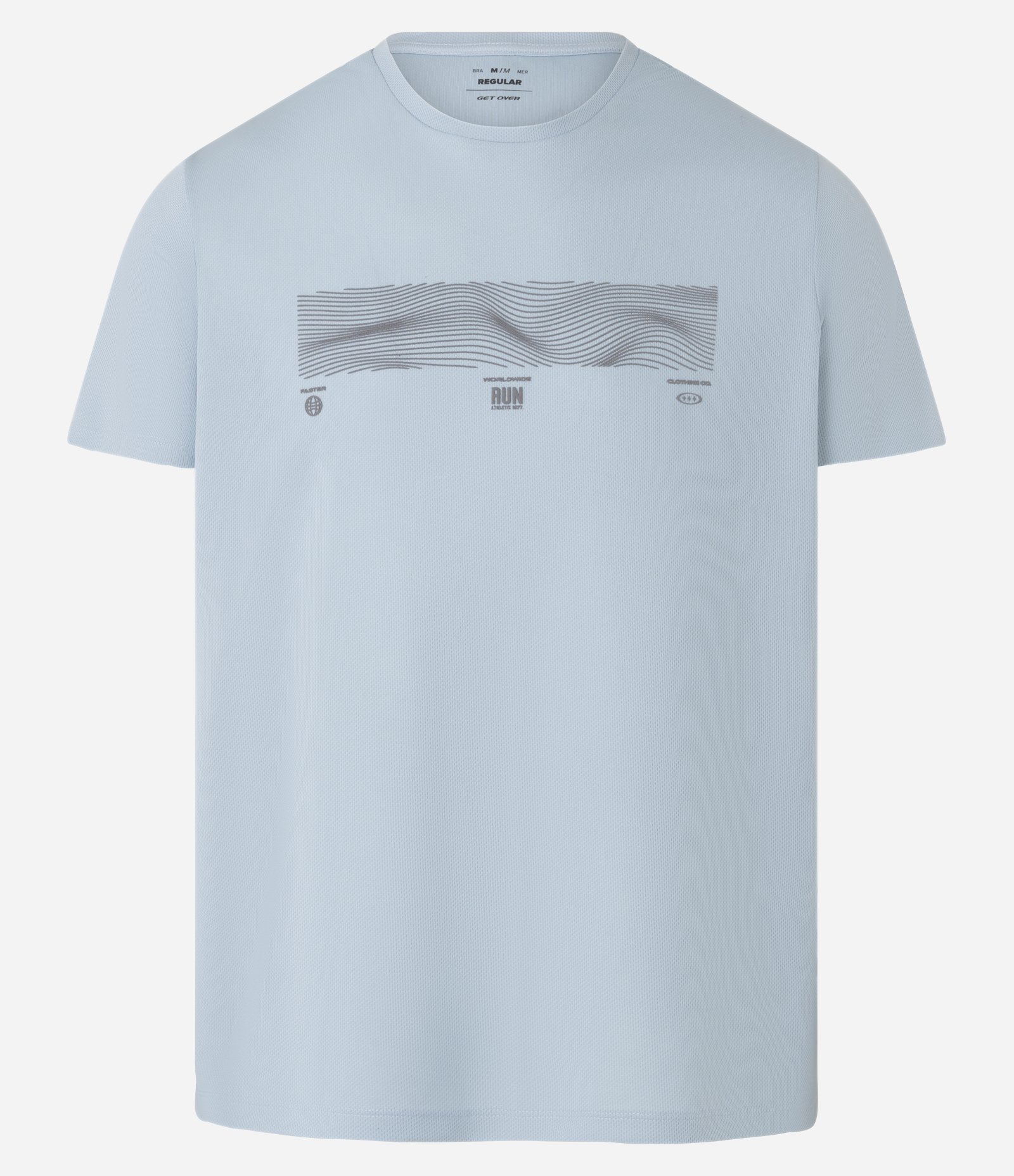 Camiseta Regular Esportiva em Tecnologia Dry com 
Print e Recortes Azul 6