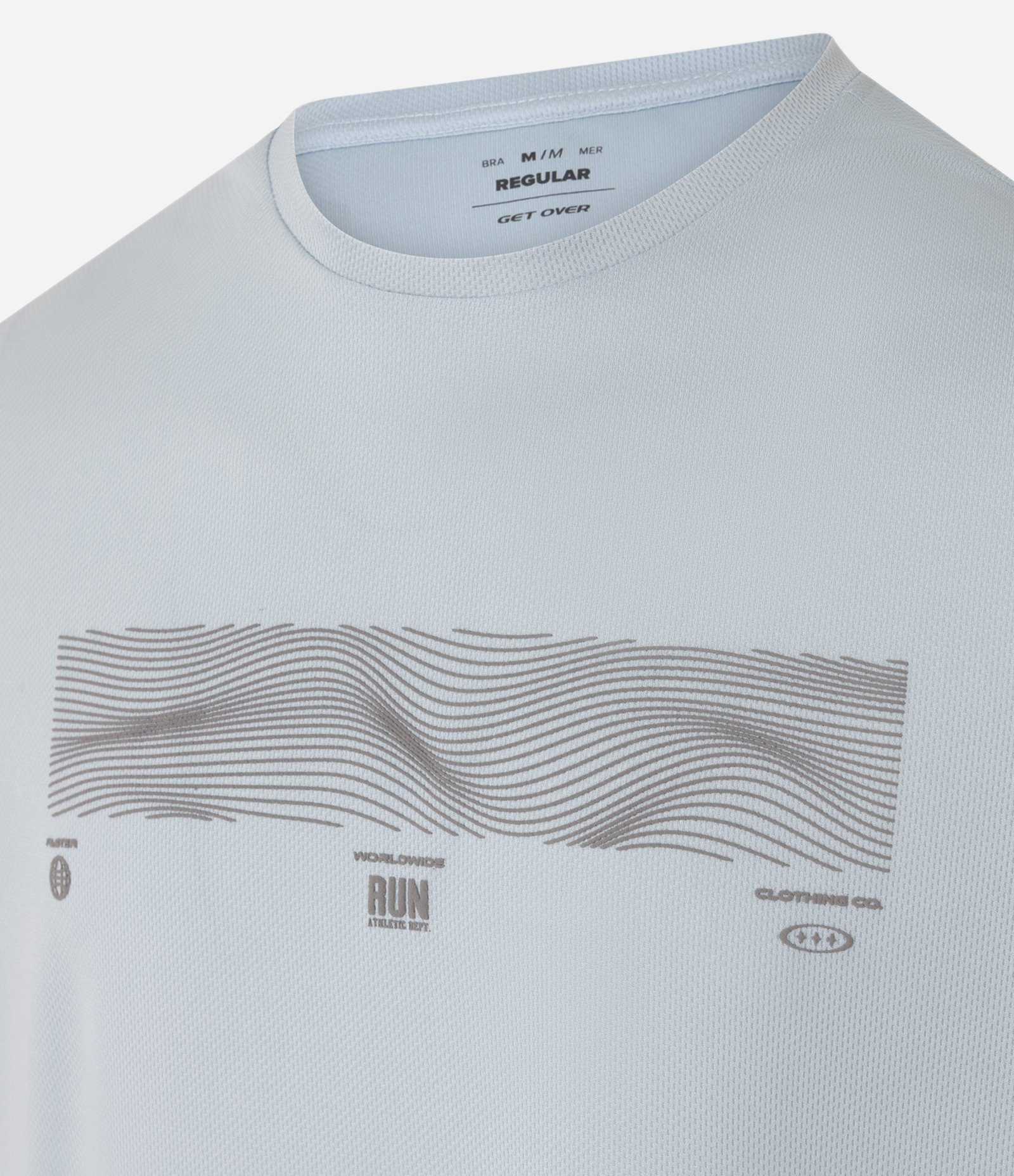 Camiseta Regular Esportiva em Tecnologia Dry com 
Print e Recortes Azul 7