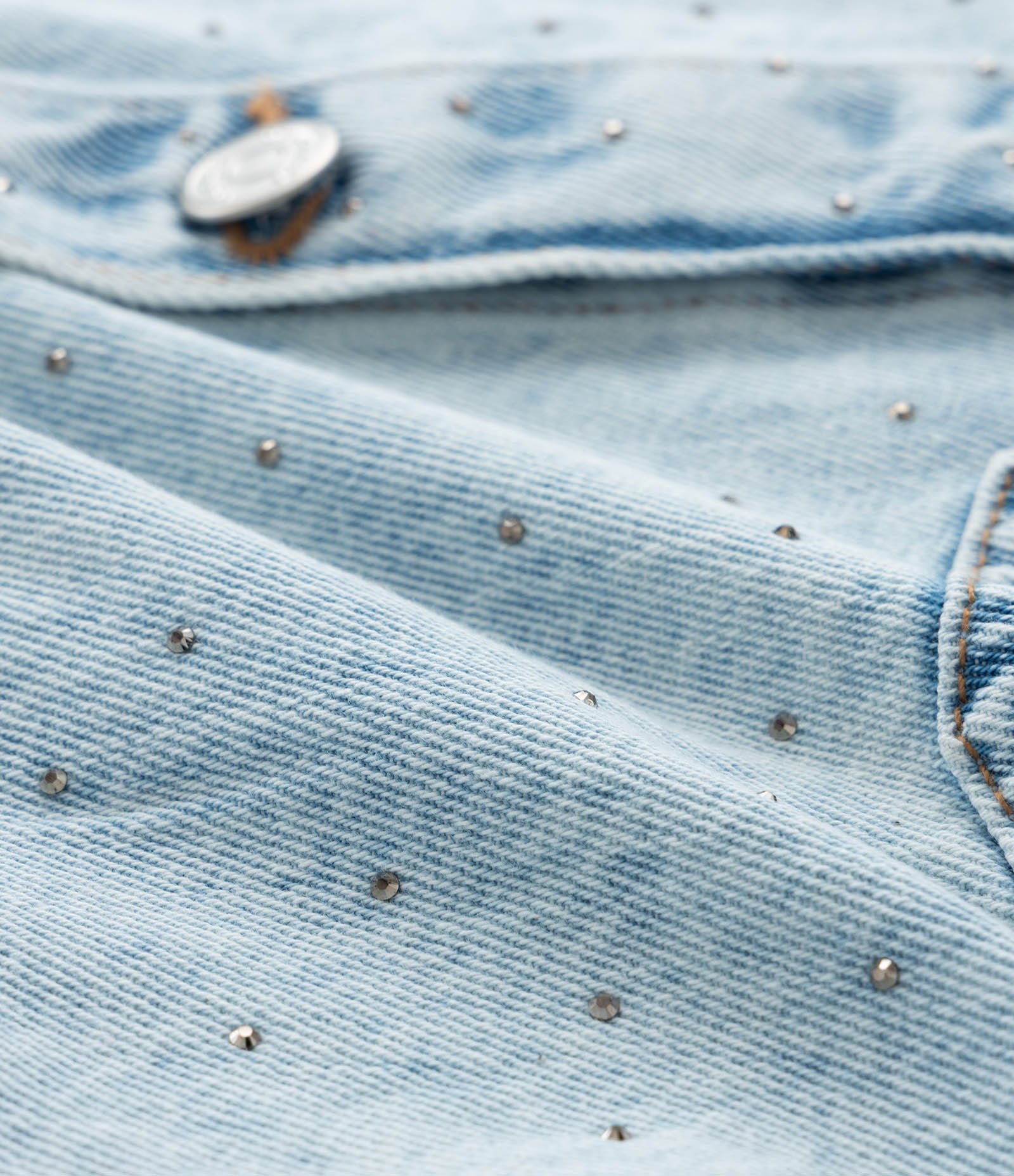 Jaqueta Regular Infantil em Jeans com Brilhos Aplicados - Tam 5 a 14 Anos Azul 5