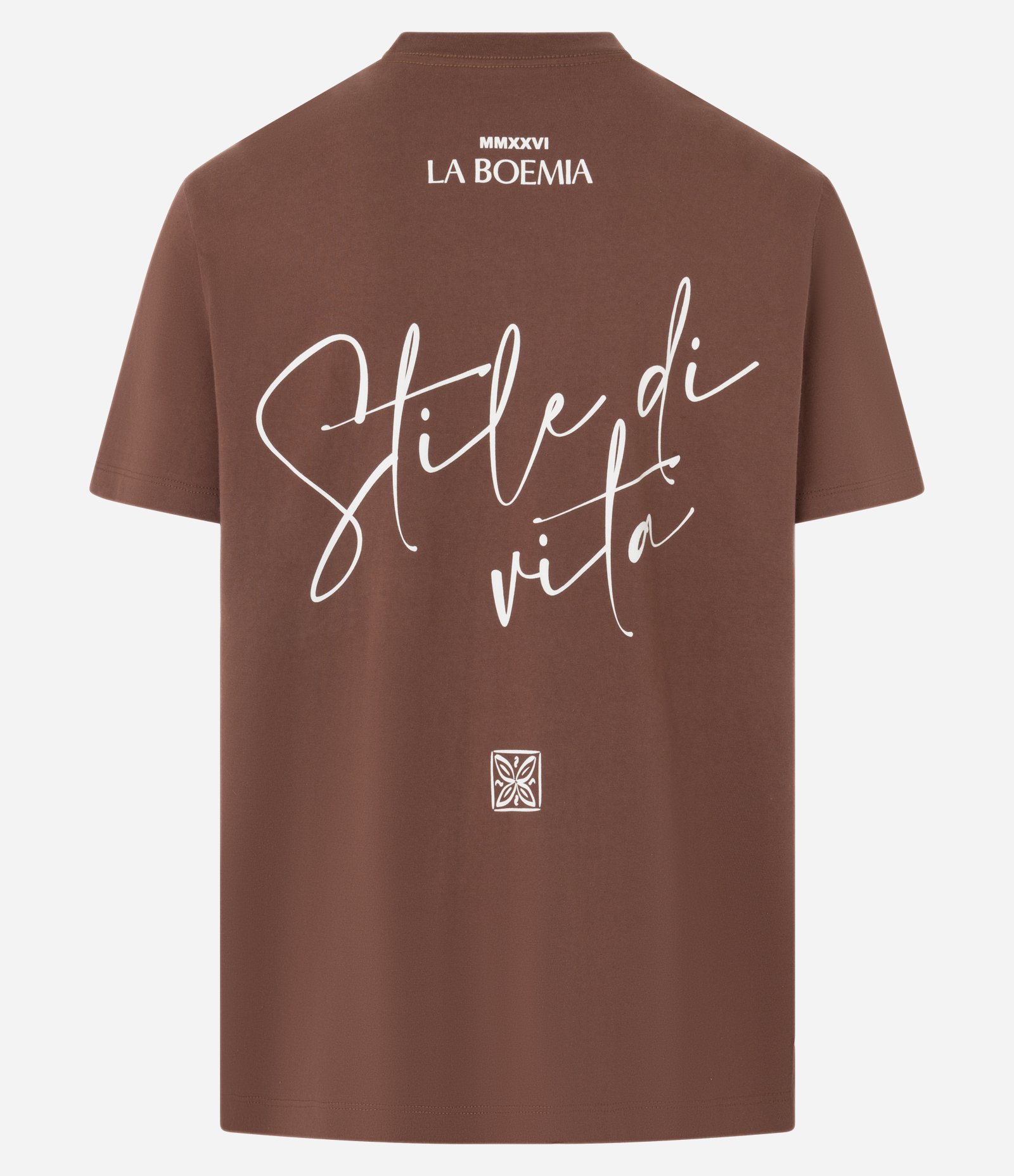 Camiseta Comfort em Algodão com Estampa Localizada e Lettering Marrom 8