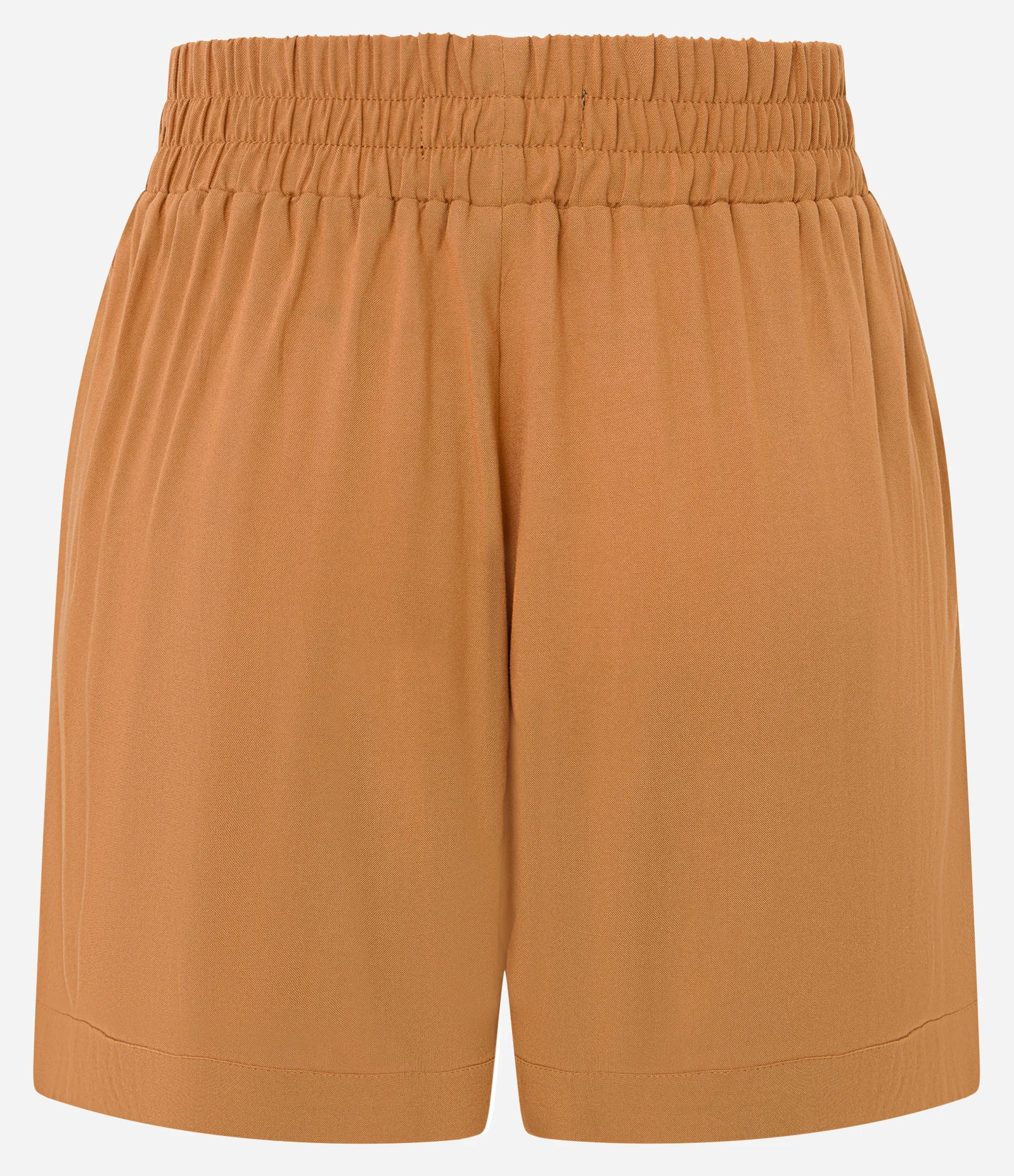 Short Cintura Alta com Lastex no Cós Bege 2