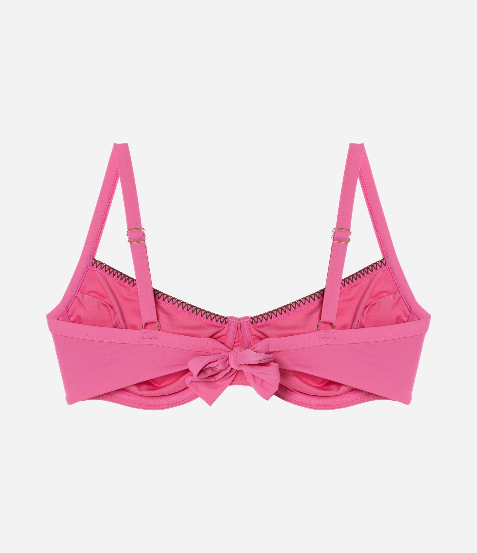 Biquíni Top Meia Taça em Microfibra com Crochê Contrastante Rosa 6