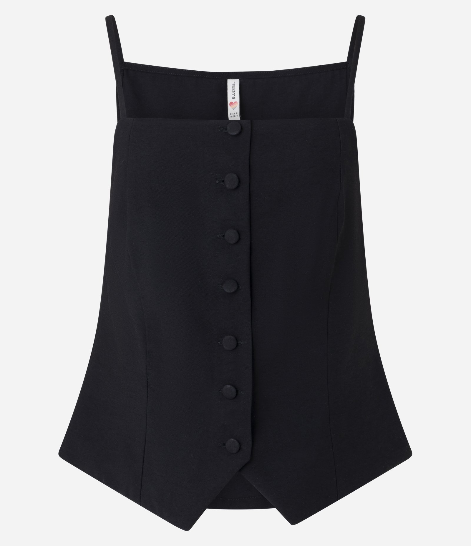 Colete em Alfaiataria com Botões Preto 4