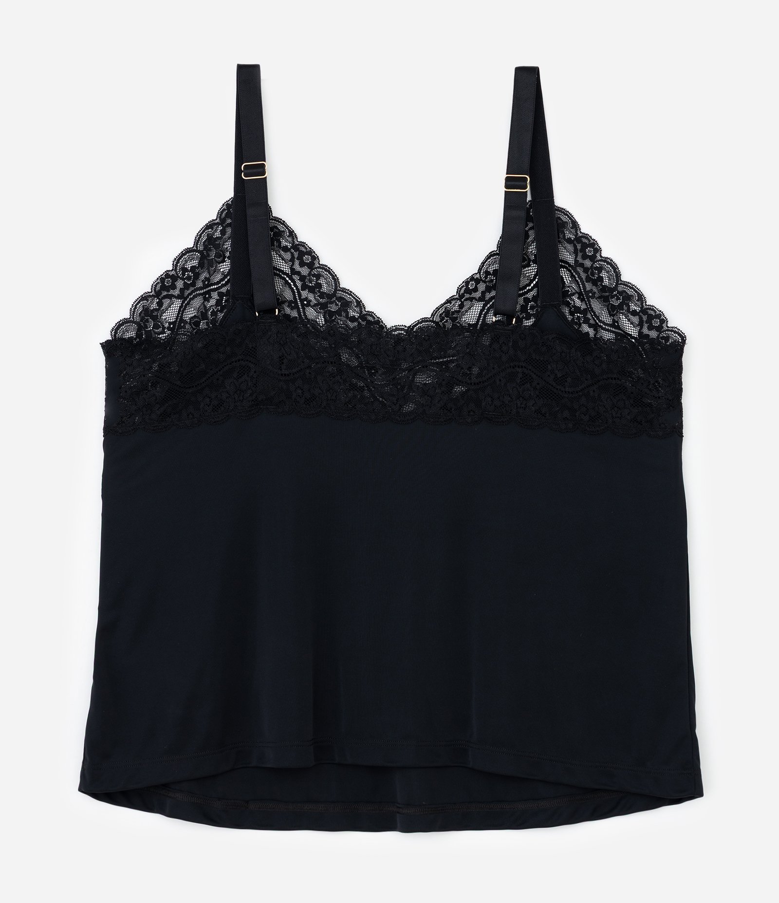 Pijama Short Doll em Liganete com Detalhe de Renda Curve & Plus Size Preto 6