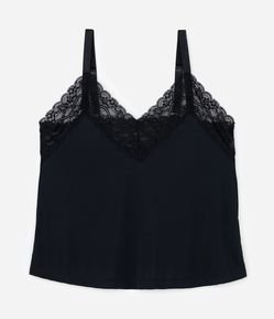 Pijama Short Doll em Liganete com Detalhe de Renda Curve & Plus Size