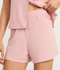 Pijama Short Doll Americano em Microfibra com Rendinha
