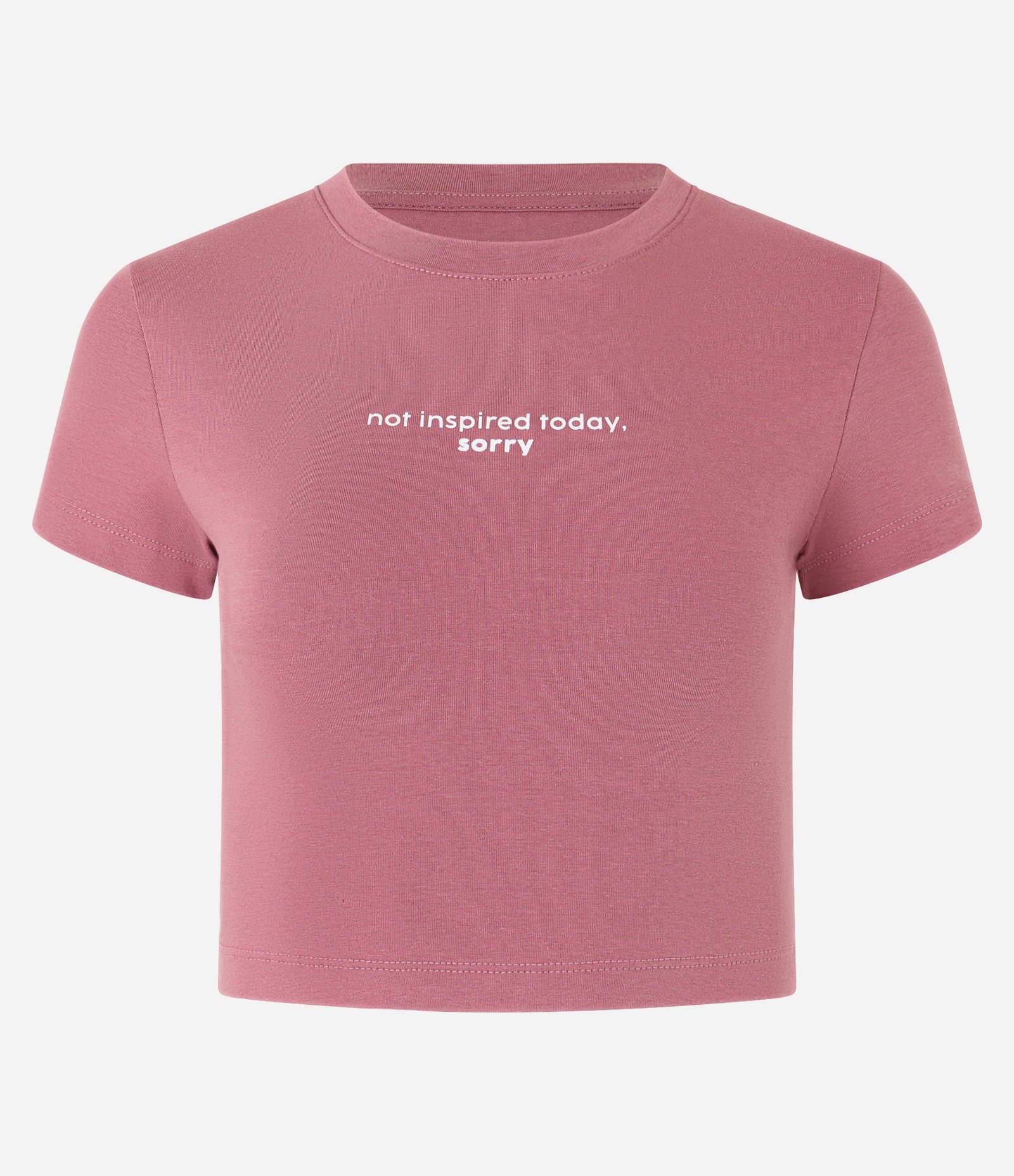 Blusa New T-shirt em Algodão com Lettering Not Inspired Today Rosa 5