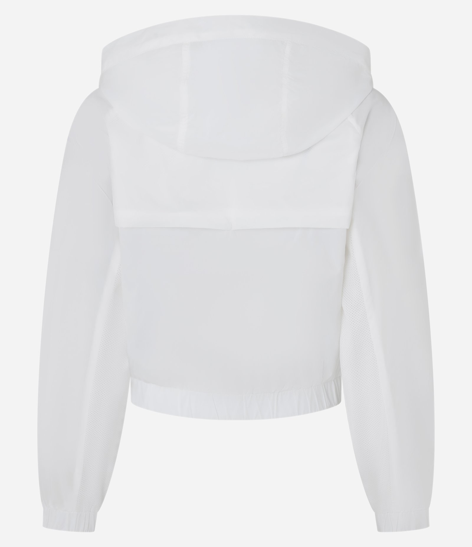 Jaqueta Corta Vento Esportiva Cropped com Saquinho Branco 2