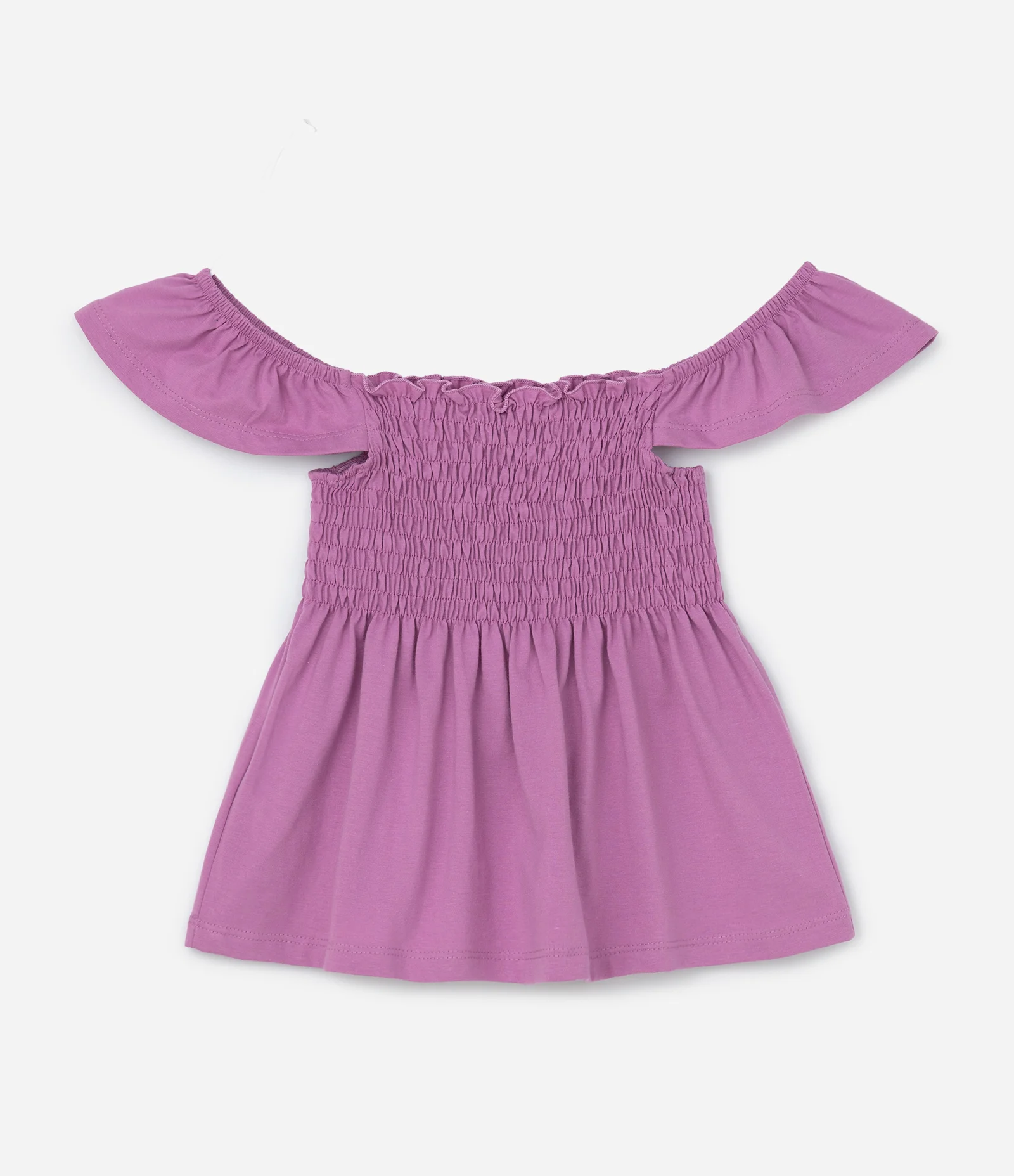 Blusa Infantil com Lástex e Babadinhos - Tam  5 a 14 Anos Roxo 2