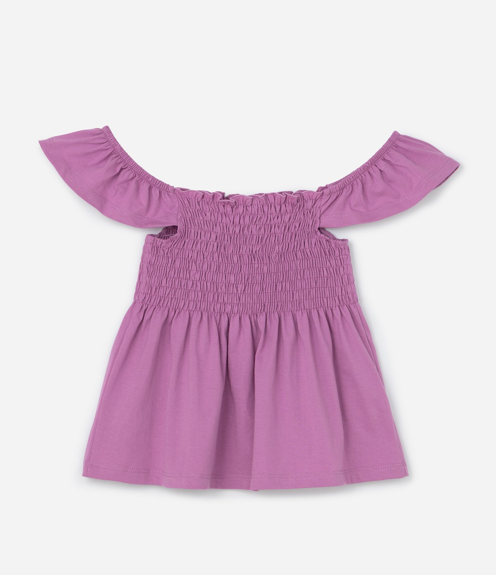 Blusa Infantil com Lástex e Babadinhos - Tam  5 a 14 Anos Roxo 3