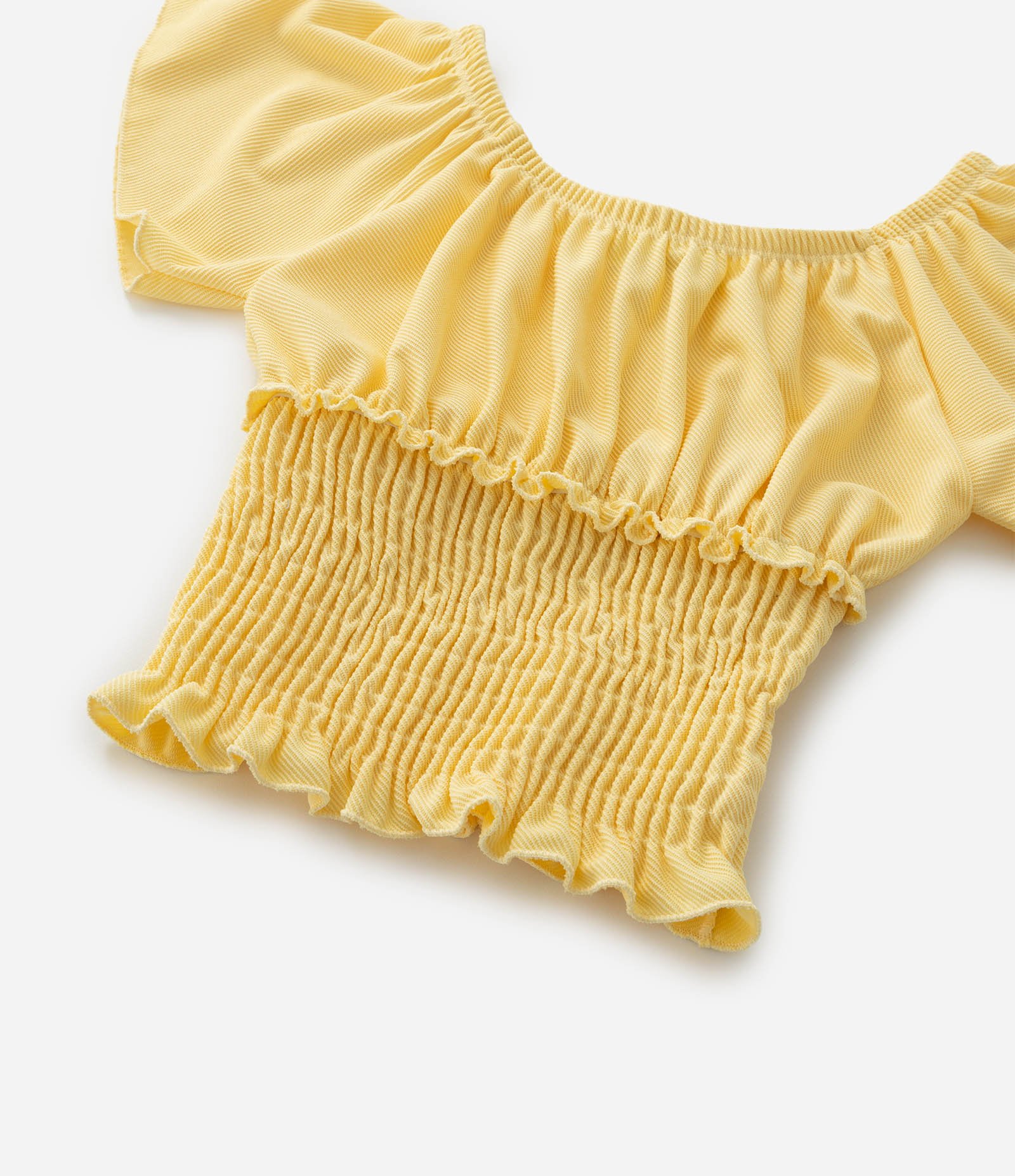Blusa Regular Infantil com Lastex na Cintura - Tam 5 a 14 Anos Amarelo 4