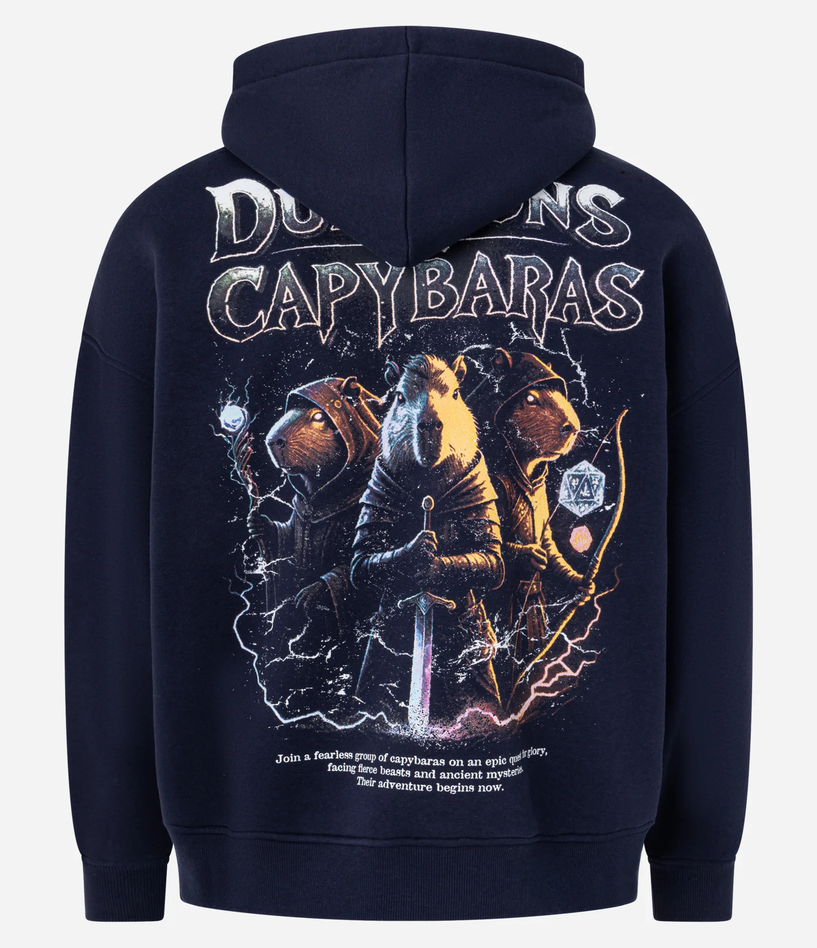 Casaco em Moletom com Felpa com Estampa Dungeons Capybaras Azul 2