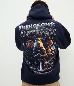 Casaco em Moletom com Felpa com Estampa Dungeons Capybaras