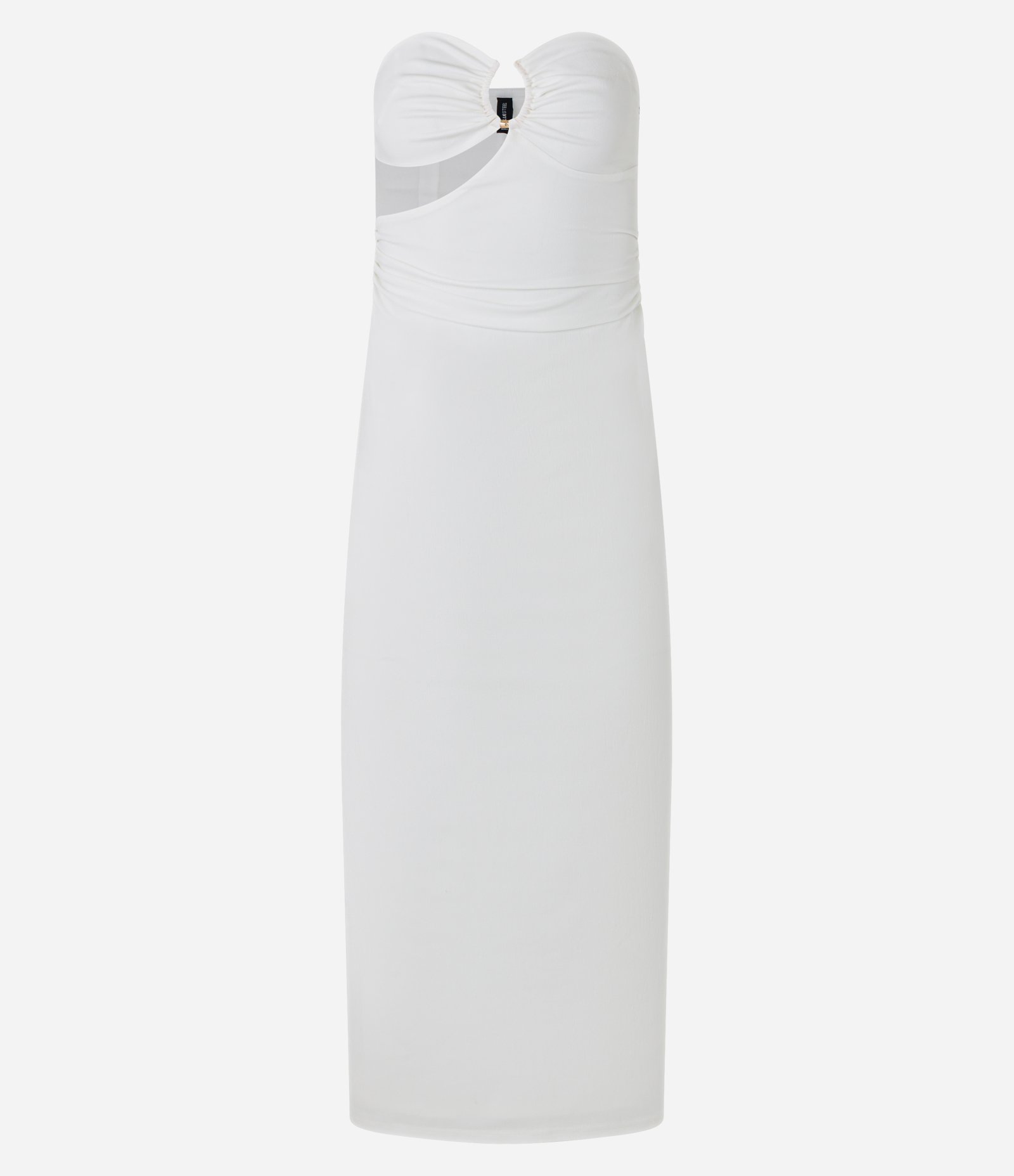 Vestido Tomara que Caia em Bengaline com Aviamento no Busto Branco 5