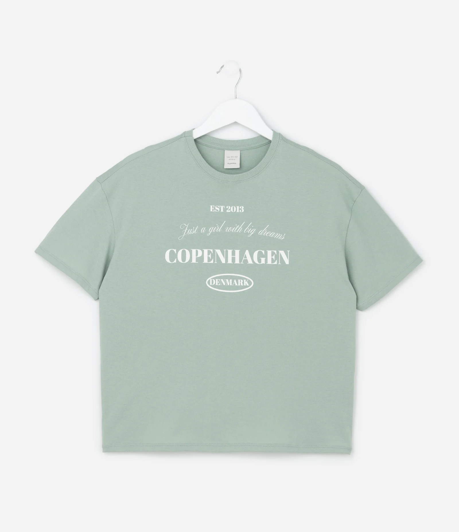 Camiseta Infantil com Lettering Copenhagen - Tam 5 a 14 Anos Verde 2