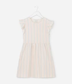 Vestido Infantil com Estampa Listrada - Tam 5 a 14 Anos