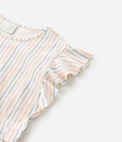 Vestido Infantil com Estampa Listrada - Tam 5 a 14 Anos