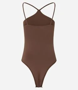 Body em Microfibra com Decote Halter