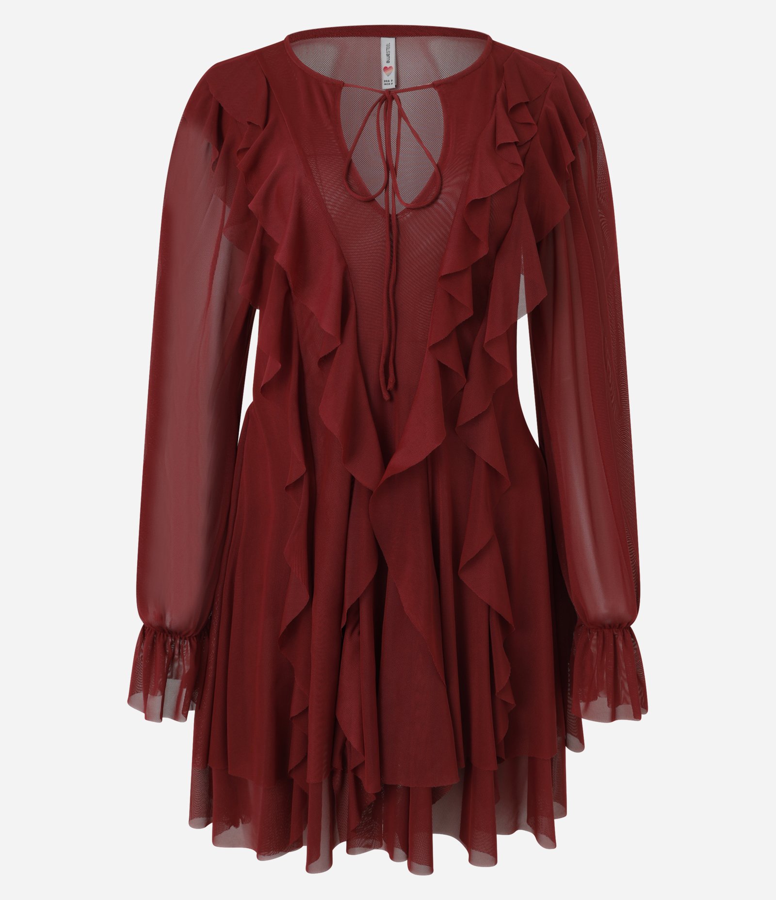 Vestido em Tule com Babados e Amarração M 6