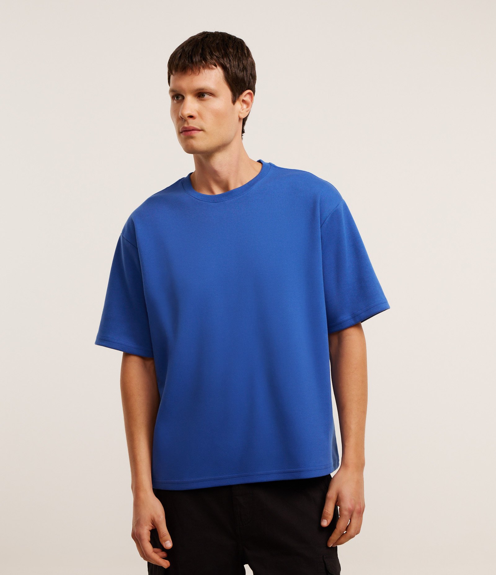 Camiseta Boxy em Algodão Azul 1