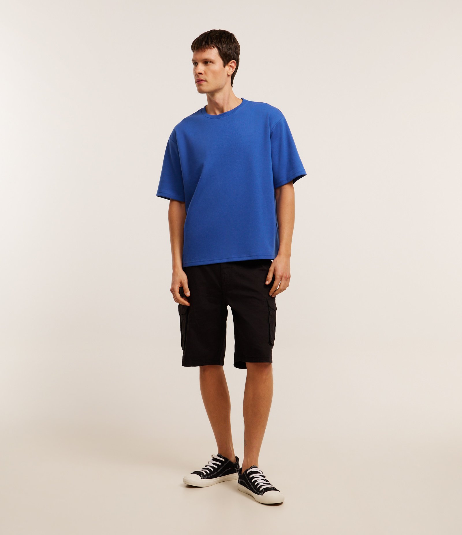 Camiseta Boxy em Algodão Azul 2