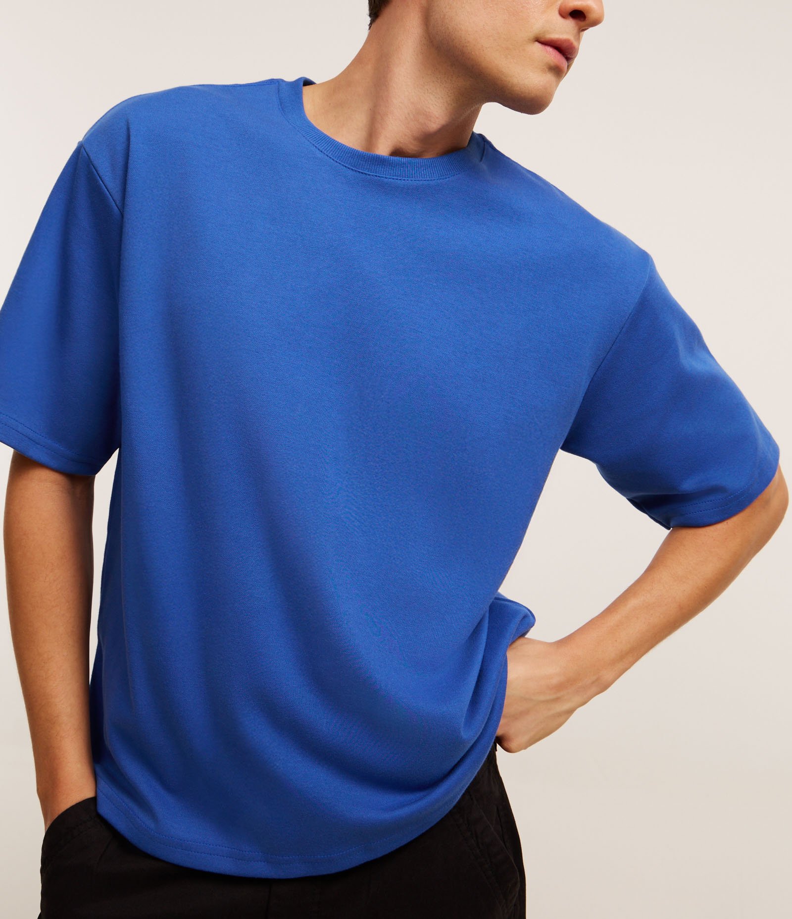 Camiseta Boxy em Algodão Azul 3