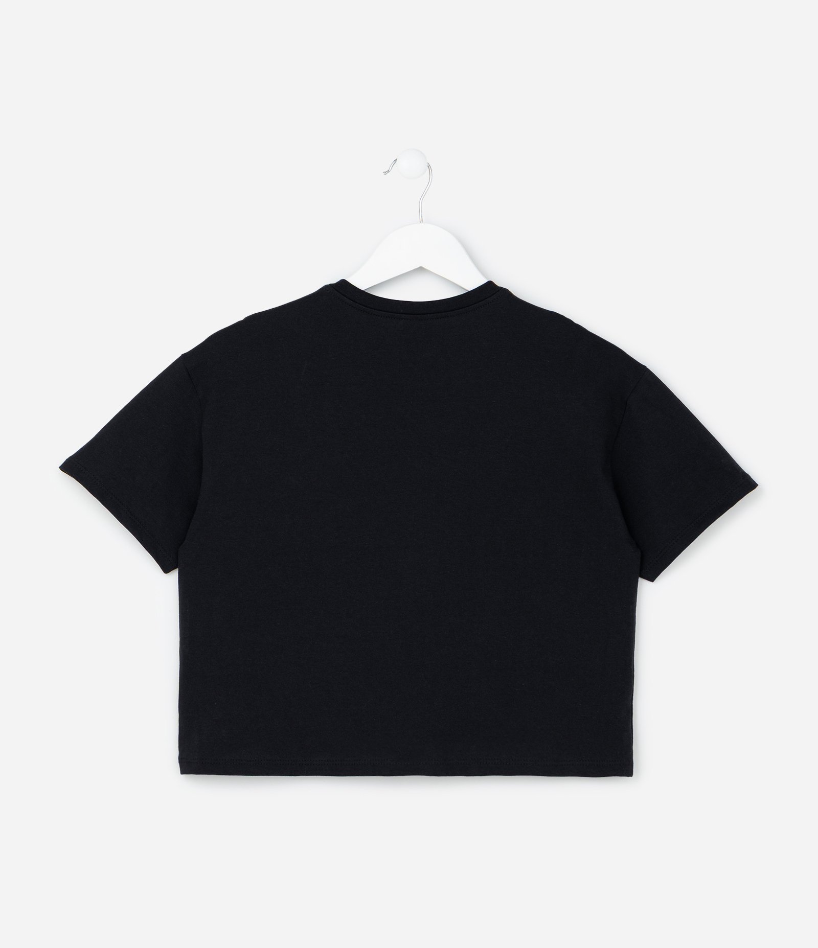 Camiseta Boxy Infantil com Lacinhos Aplicados - Tam 5 a 14 anos Preto 3