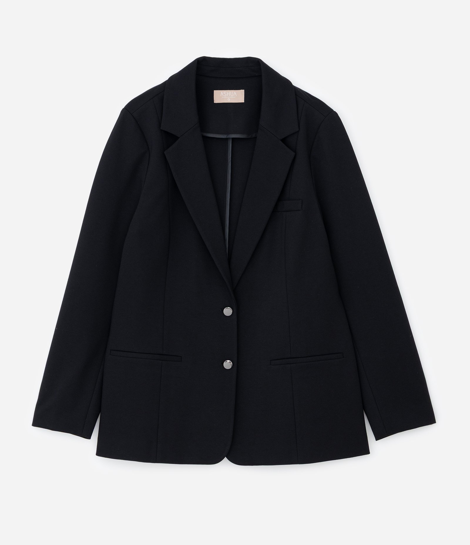 Blazer Slim Alongado em Ponto Roma Curve & Plus Size Preto 5