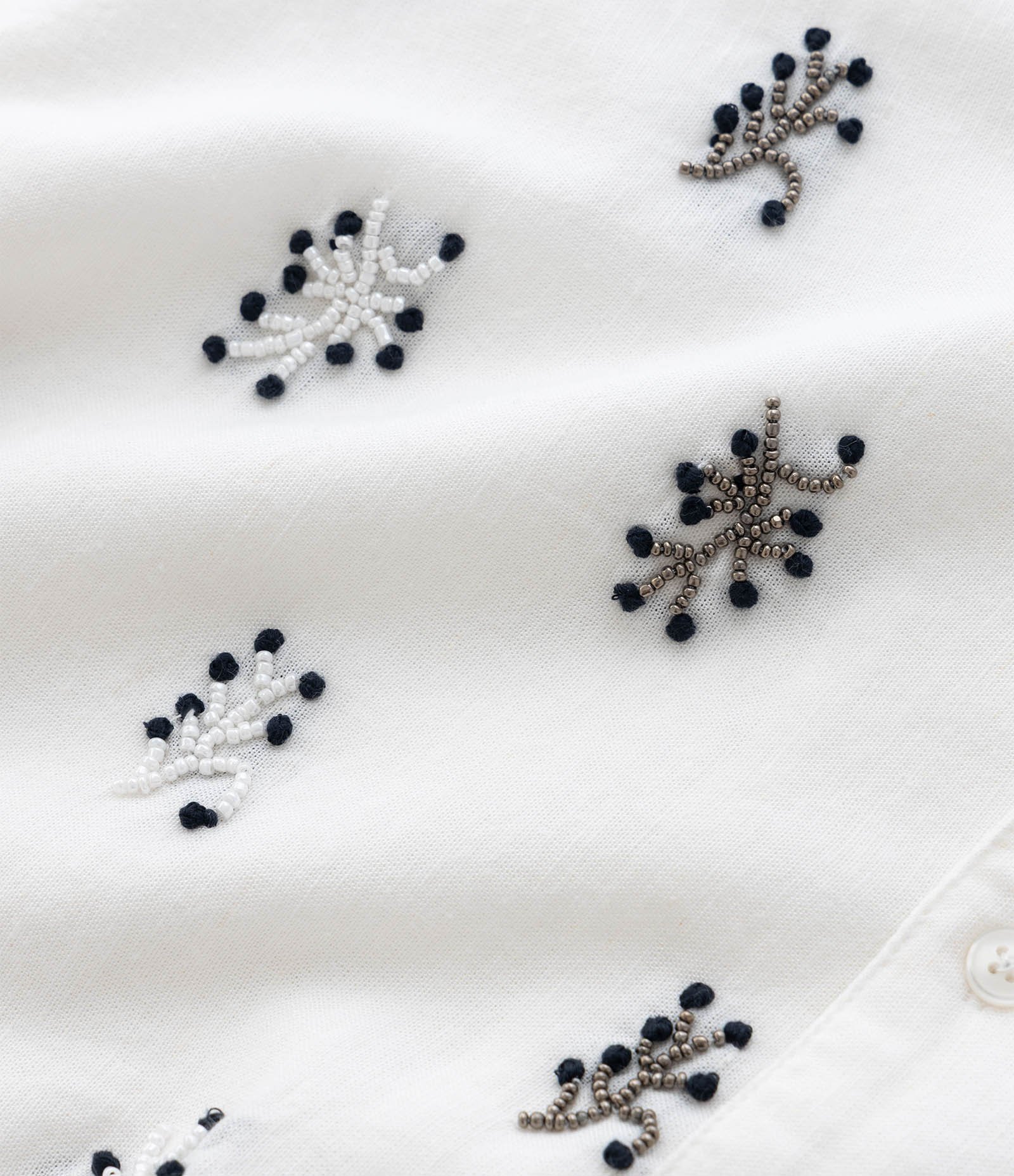 Camisa Boxy em Viscose Texturizado com Bordado Branco 9