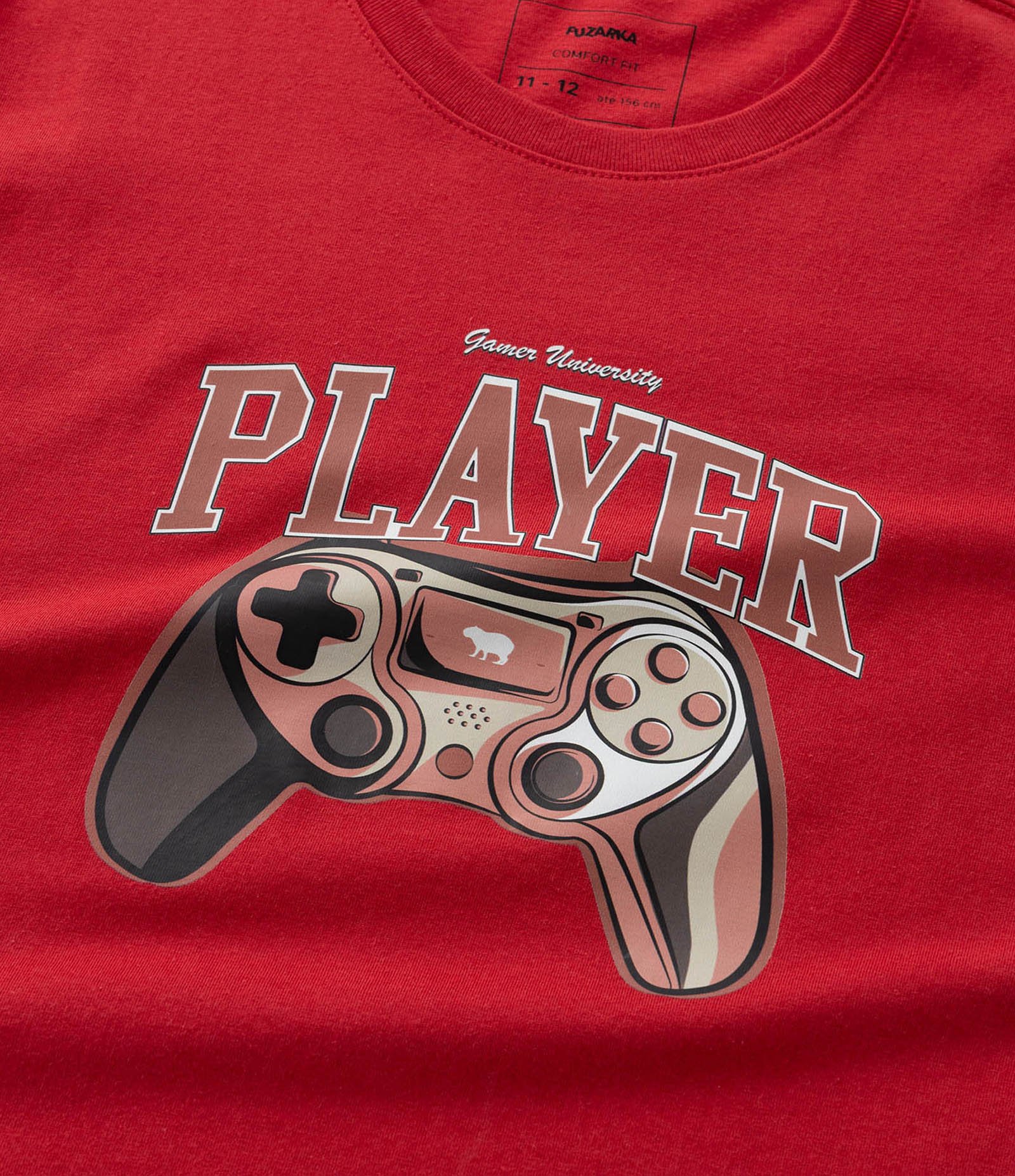 Camiseta Infantil com Estampa de Vídeo Game e Capivara - Tam 5 A 14 Anos Vermelho 4