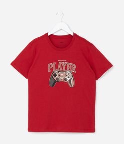 Camiseta Infantil com Estampa de Vídeo Game e Capivara - Tam 5 A 14 Anos