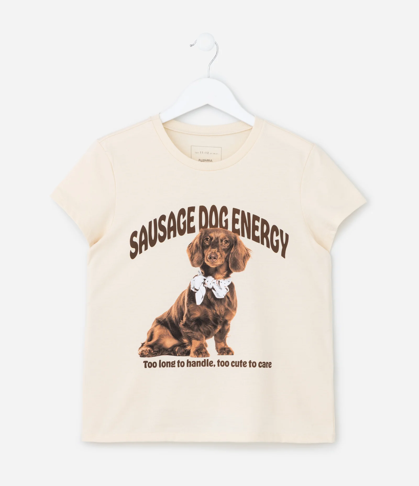 Camiseta Infantil com Estampa Cachorrinho - Tam 5 a 14 Anos Bege 1