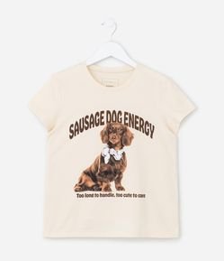 Camiseta Infantil com Estampa Cachorrinho - Tam 5 a 14 Anos
