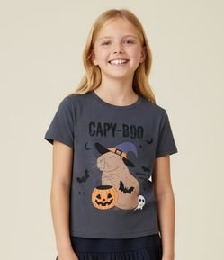 Camiseta Infantil com Estampa Capivara Capy-Boo - Tam 5 a 14 Anos