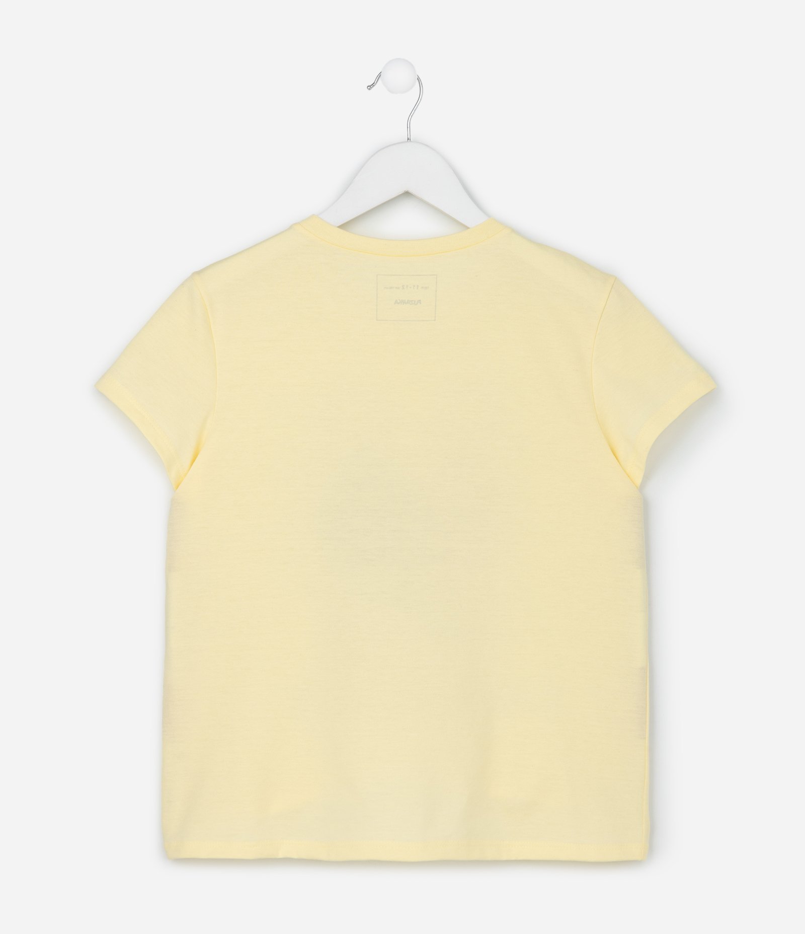 Camiseta Regular Infantil com Estampa de Coração Besties Friends - Tam 5 a 14 anos Amarelo 3