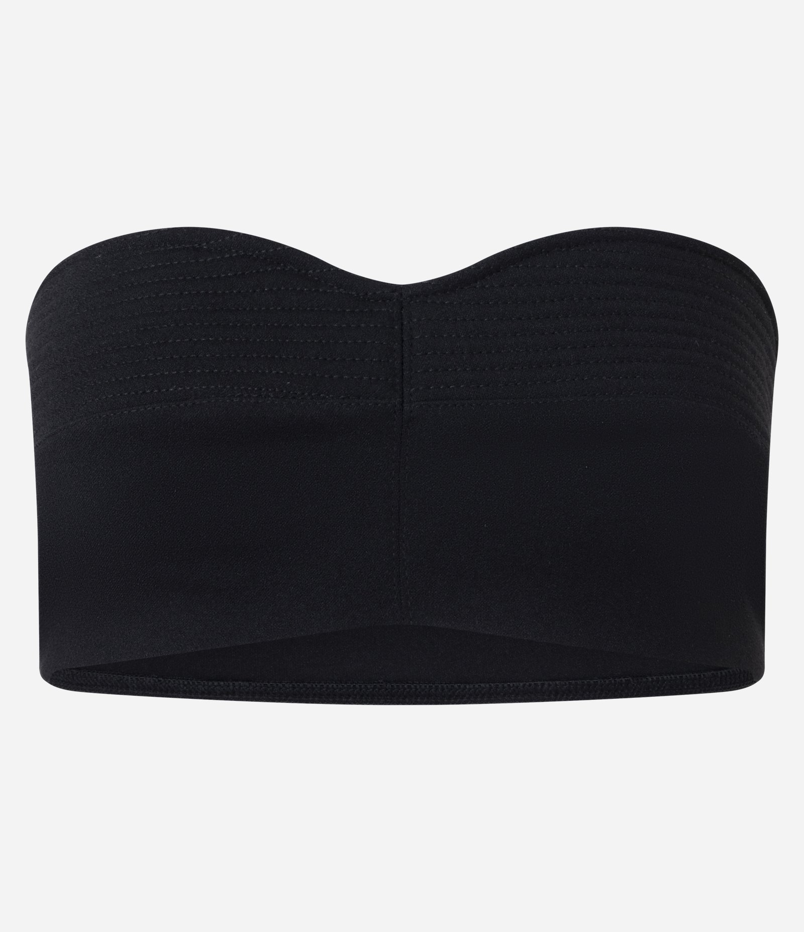 Blusa Top Faixa com Decote Pespontado Preto 4