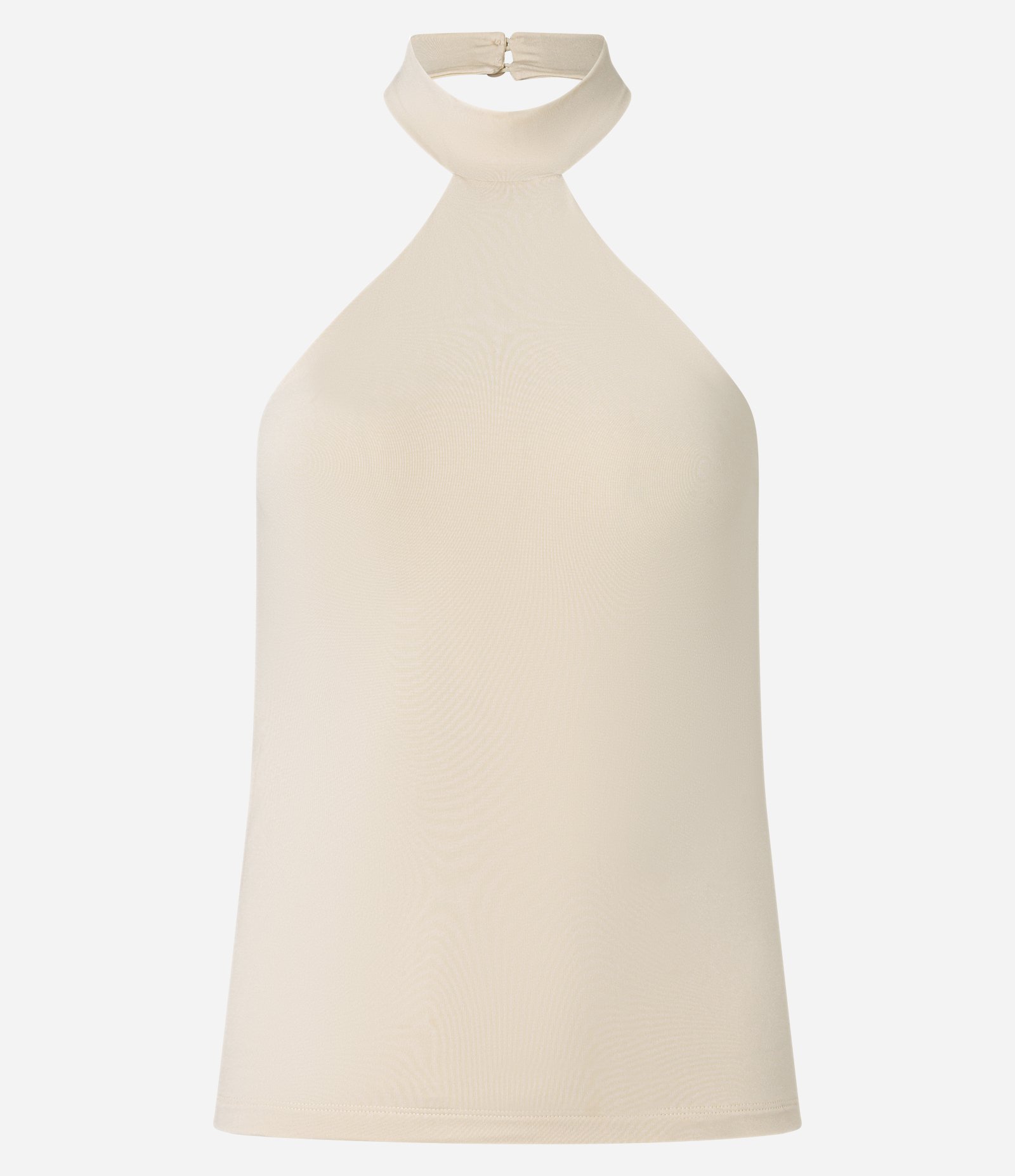 Blusa Frente Única em Microfibra com Gola Halter Amarelo Manteiga 6