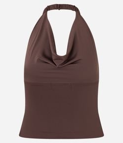 Blusa Frente Única em Microfibra com Decote Degagê