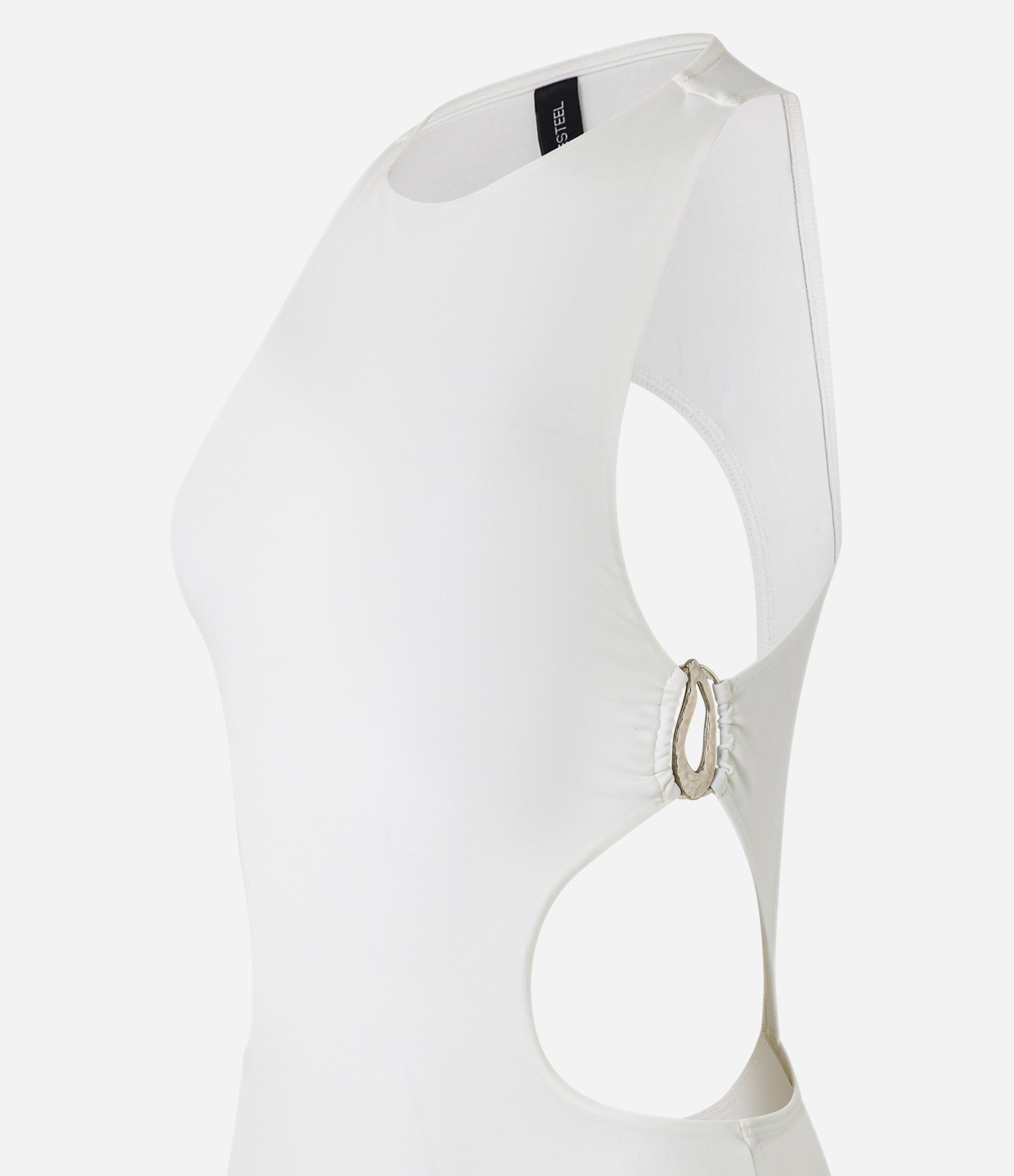 Body em Microfibra com Recortes Vazados e Aviamentos na Lateral Branco 6