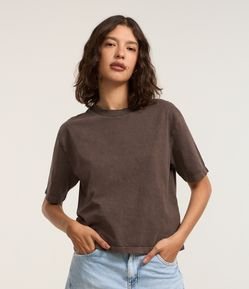 Camiseta em Algodão com Efeito Lavado