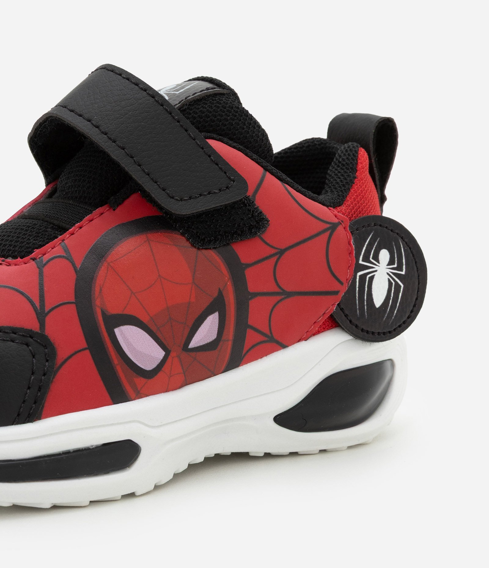 Tênis Infantil com Estampa Homem-Aranha e Sola em LED - Tam 21 ao 27 Vermelho/Preto 4