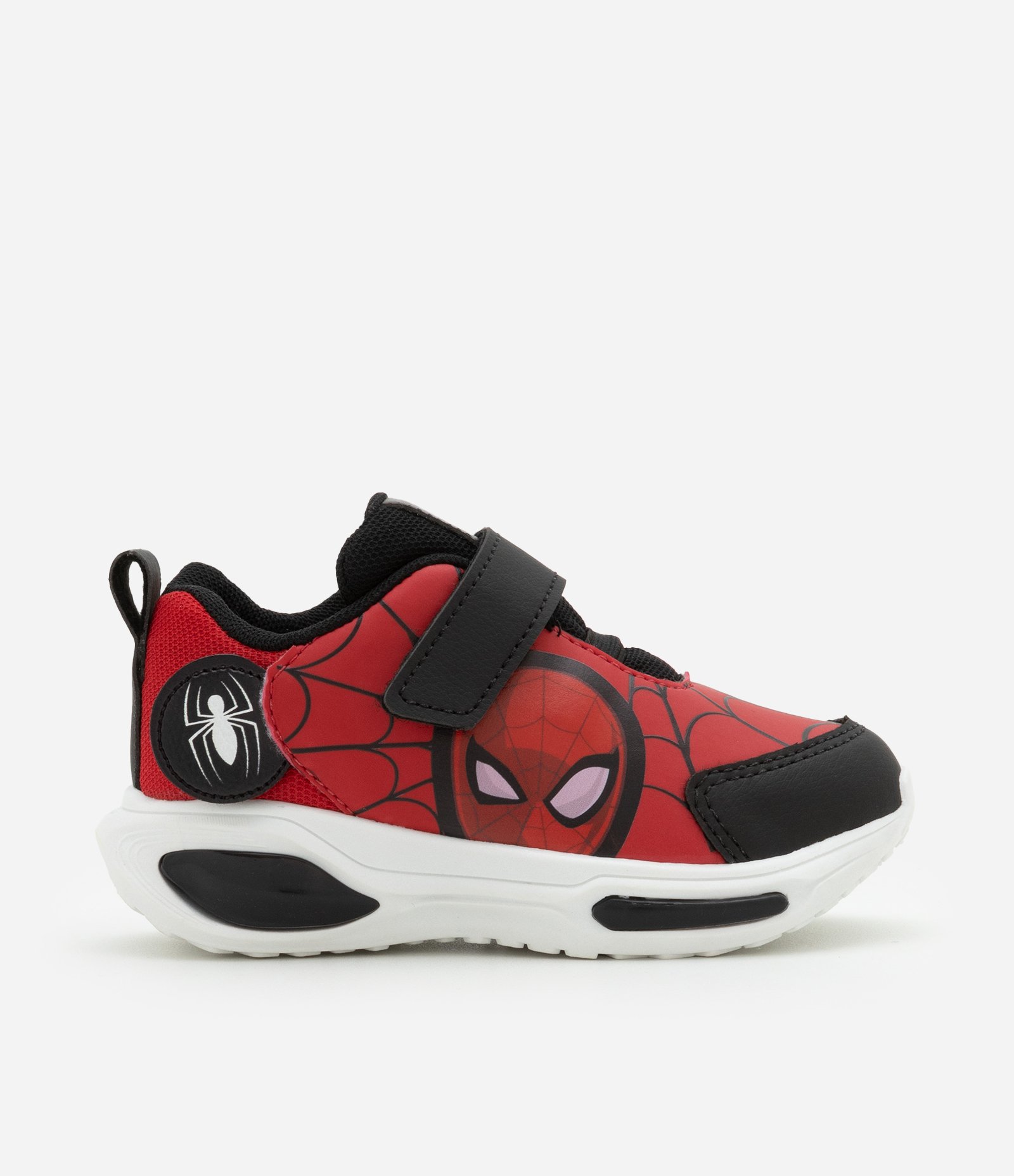 Tênis Infantil com Estampa Homem-Aranha e Sola em LED - Tam 21 ao 27 Vermelho/Preto 5