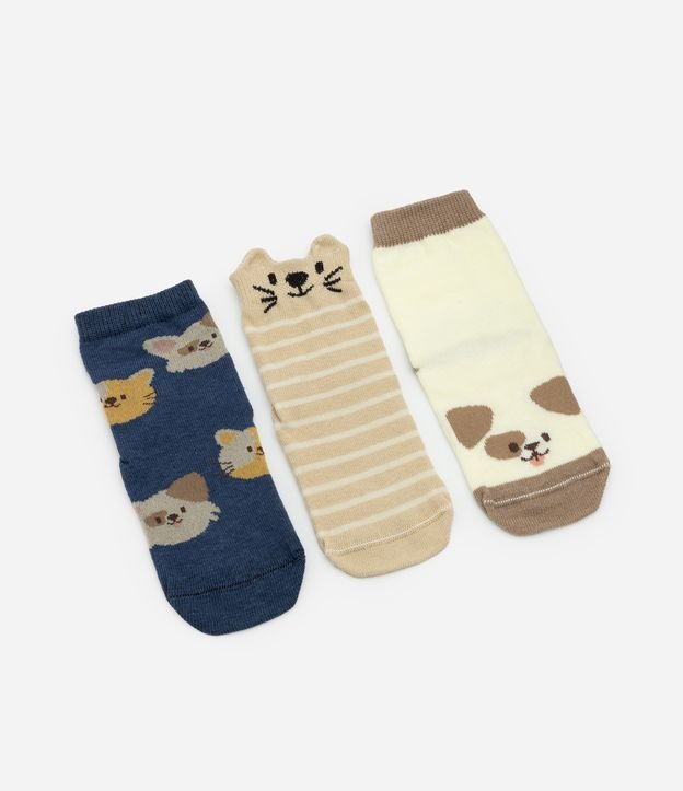 Cor: Azul/Bege/Marrom | Tamanho: 6-12M